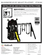 Предварительный просмотр 1 страницы KidKraft BLOOMFIELD F29180 Installation And Operating Instructions Manual