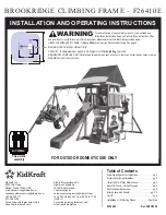 KidKraft BROOKRIDGE CLIMBING FRAME Installation And Operating Instructions Manual preview