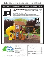 Предварительный просмотр 1 страницы KidKraft Cedar Summit RICHMOND LODGE Installation And Operating Instructions Manual