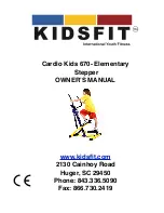 KIDSFIT Cardio Kids 670 Owner'S Manual предпросмотр