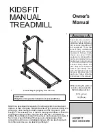 KIDSFIT MANUAL TREADMILL Owner'S Manual предпросмотр