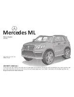 Предварительный просмотр 1 страницы KidTrax Mercedes ML 5F60AD7 Owner'S Manual