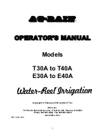 KIFCO AG-RAIN Water-Reel E30A Operator'S Manual предпросмотр