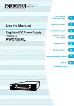 Kikusui PWX750ML User Manual предпросмотр