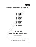 Kilews BSD-3000L Operation And Maintenance Manual preview