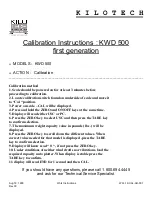 Kilotech KWD 500 Calibration Instructions предпросмотр