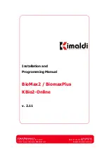 Preview for 1 page of Kimaldi BioMax2 Installation And Programming Manual