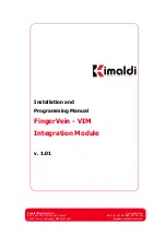 Preview for 1 page of Kimaldi FingerVein Installation And Programming Manual