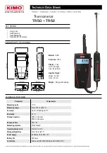 Kimo TR 50 Technical Data Sheet preview