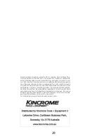 Предварительный просмотр 31 страницы kincrome K10101 Owner'S Manual