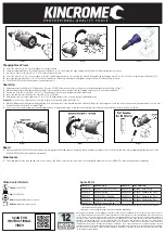 Предварительный просмотр 2 страницы kincrome KP45001 Instruction Manual