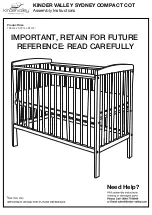 Kinder Valley SYDNEY COMPACT COT Assembly Instructions preview