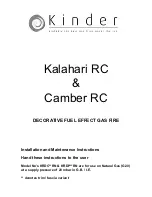 Preview for 1 page of Kinder Camber RC Installation And Maintenance Instructions Manual