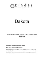 Preview for 1 page of Kinder DAKOTA KF70 Installation And Maintenance Instructions Manual