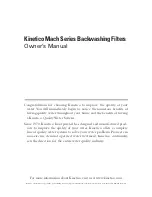 Preview for 2 page of Kinetico Mach Series 2060f Owner'S Manual