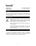 Предварительный просмотр 3 страницы Kinetik KISP-C160-LP Instruction Manual