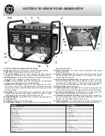 Preview for 5 page of King Canada 1500W Gasoline Generator KCG-1500G Instruction Manual