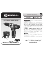 King Canada 8010L Instruction Manual предпросмотр