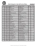 Preview for 2 page of King Canada 8560LST Service Manual & Parts List