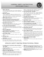 Предварительный просмотр 3 страницы King Canada KC-116FN Instruction Manual