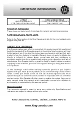 Preview for 2 page of King Canada KC-2202LED-C Instruction Manual