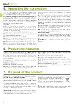 Preview for 22 page of King gates JET XL 230 Installation And Use Instructions And Warnings