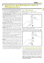 Preview for 17 page of King gates RING 180 PLUS Installation And Use Instructions And Warnings