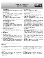 Предварительный просмотр 3 страницы King Industrial KC-10HJC Instruction Manual