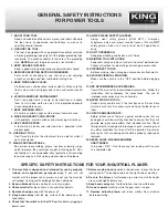 Предварительный просмотр 3 страницы King Industrial KC-382CFX Instruction Manual