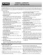 Предварительный просмотр 3 страницы King Industrial KC-50 Instruction Manual