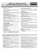 Preview for 3 page of King Industrial TOOLROOM KC-1640ML Instruction Manual