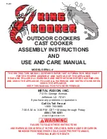 King Kooker 110-17PKT Assembly Instructions And Use And Care Manual preview