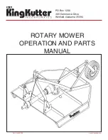 King Kutter Rotary Mower Operation And Parts Manual предпросмотр