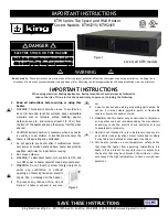 Предварительный просмотр 1 страницы KING KTW1215 Important Instructions