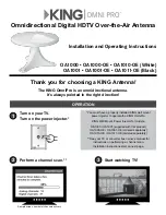 Preview for 1 page of KING OA1000-OE Installation And Operating Instructions