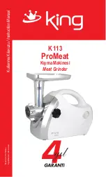 KING ProMeat K 113 Instruction Manual preview