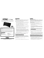 Preview for 1 page of KING RVM1000 Instructions