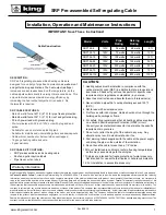 Preview for 1 page of KING SRP126-6 Installation, Operation And Maintenance Instructions