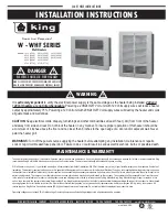 KING W SERIES Installation Instructions Manual предпросмотр