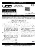 KING WHF Fan Force Electric Space Heater Installation And Operating Instructions предпросмотр