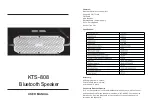 KingBoard KTS-808 User Manual preview