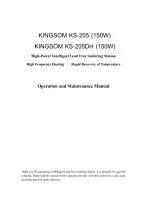 Preview for 1 page of Kingsom KS-205 Operation And Maintenance Manual