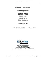 Preview for 2 page of Kingston Technology StorCase Technology Data Express DE100i-A100 User Manual