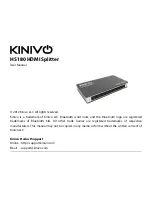 Kinivo HS180 User Manual preview