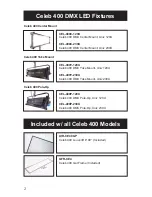 Предварительный просмотр 2 страницы Kino Flo Celeb 400 DMX LED Operation Manual