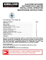 Kirkland Signature PTH106SS-3G Installation & Operation Manual preview