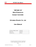 Предварительный просмотр 1 страницы Kirloskar Electric BPC955 V0 User Manual