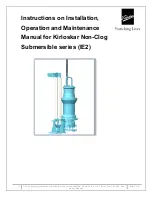 Preview for 1 page of KIRLOSKAR Non-Clog Submersible Series Instructions On Installation, Operation And Maintenance Manual