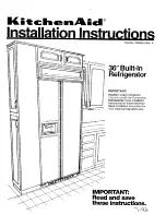 Предварительный просмотр 1 страницы KitchenAid 2000491 Installation Instructions Manual