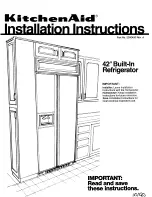 Preview for 1 page of KitchenAid 2000492 Installation Instructions Manual